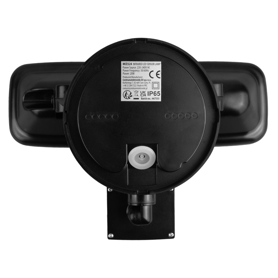 Maclean LED-væglampe, med PIR-sensor, 20 W, 1500 lm, IP65, neutral hvid 4000 K, sort, MCE524 B