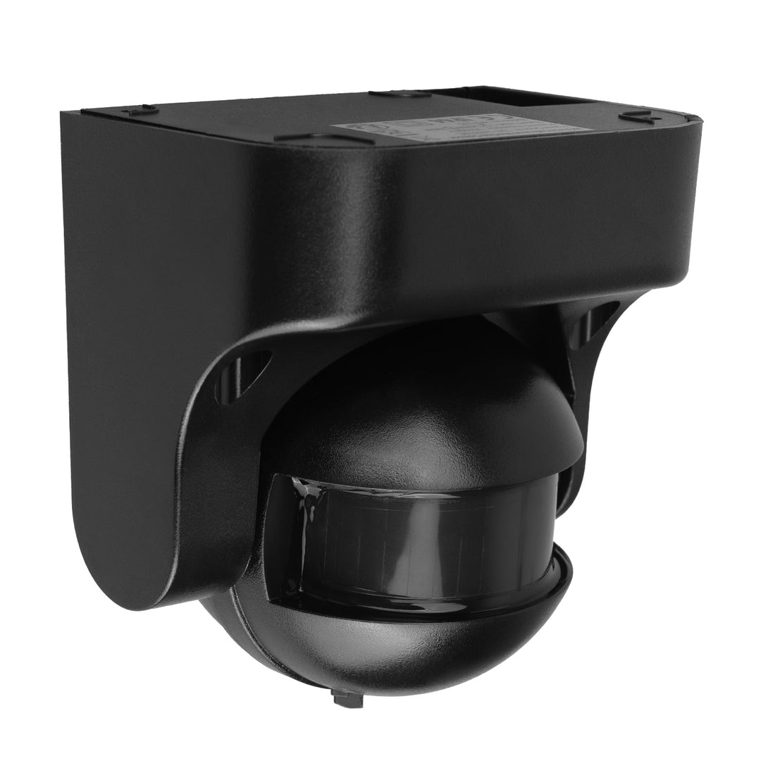 Maclean PIR-bevægelsessensor, infrarød, IP44, sort med sort blænde, rækkevidde 12 m, maks. belastning 300/1200 W, MCE358 B/B
