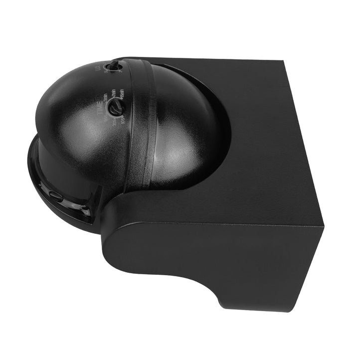 Maclean PIR-bevægelsessensor, infrarød, IP44, sort med sort blænde, rækkevidde 12 m, maks. belastning 300/1200 W, MCE358 B/B