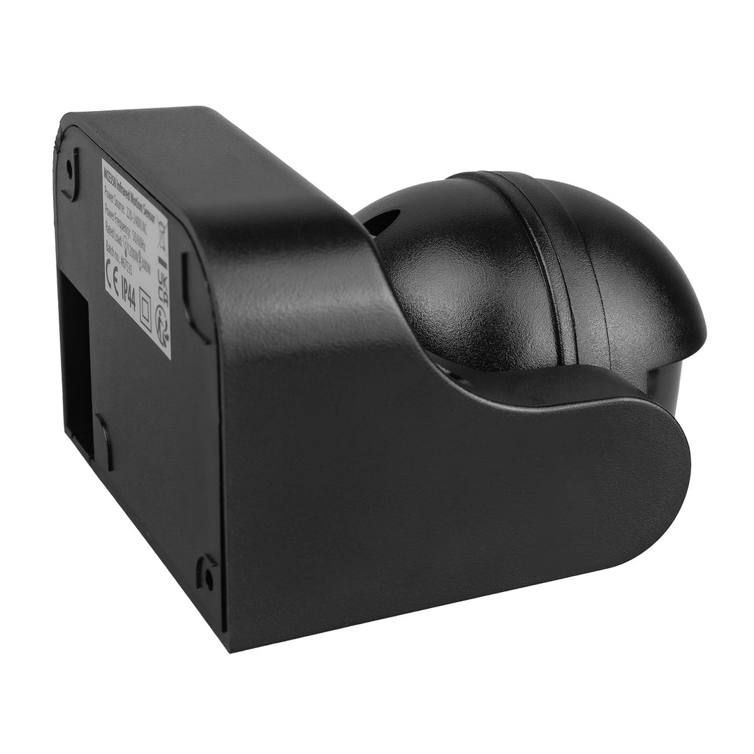 Maclean PIR-bevægelsessensor, infrarød, IP44, sort med sort blænde, rækkevidde 12 m, maks. belastning 300/1200 W, MCE358 B/B