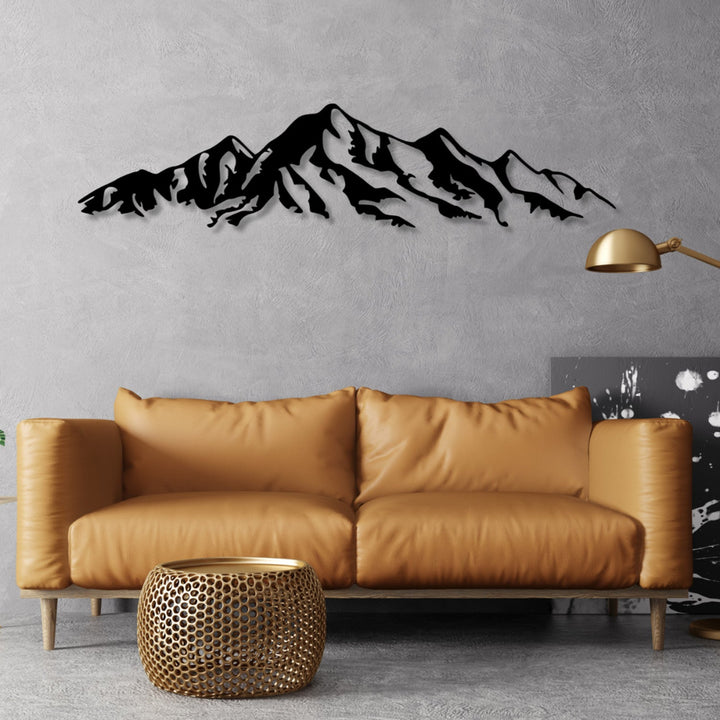 Åben billed, 3D-vægdekoration, 3D-billede "Alperne" 80x18 cm Sort