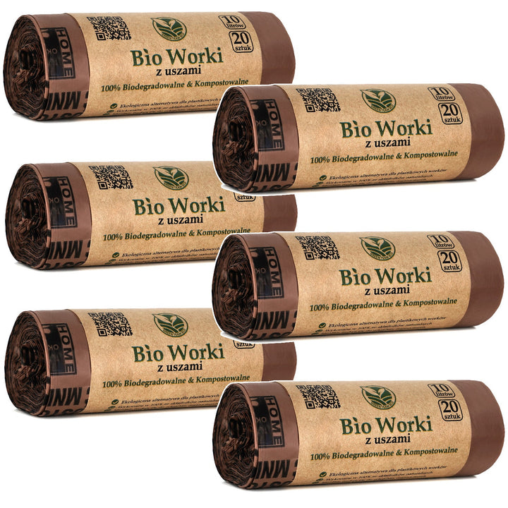 Bionedbrydelige komposterbare poser BIO 10 liter 6x20 stk.
