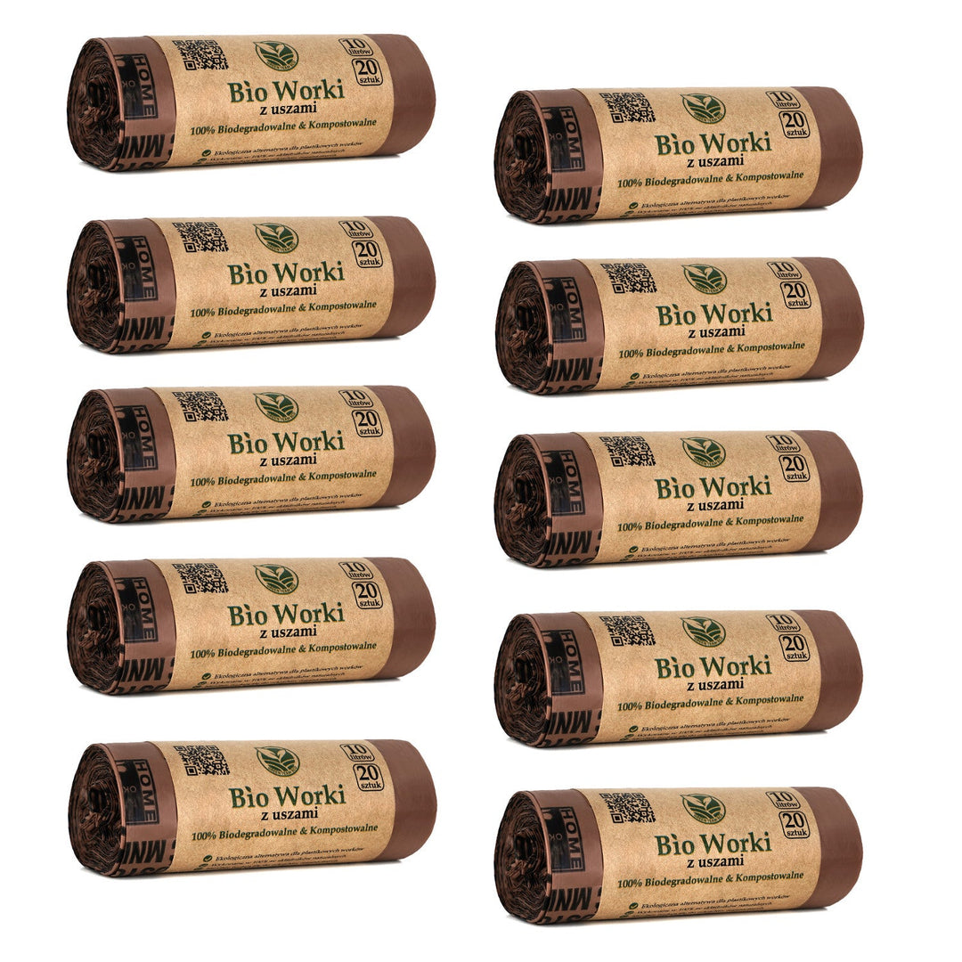 Bionedbrydelige komposterbare poser BIO 10 liter 10x20 stk.