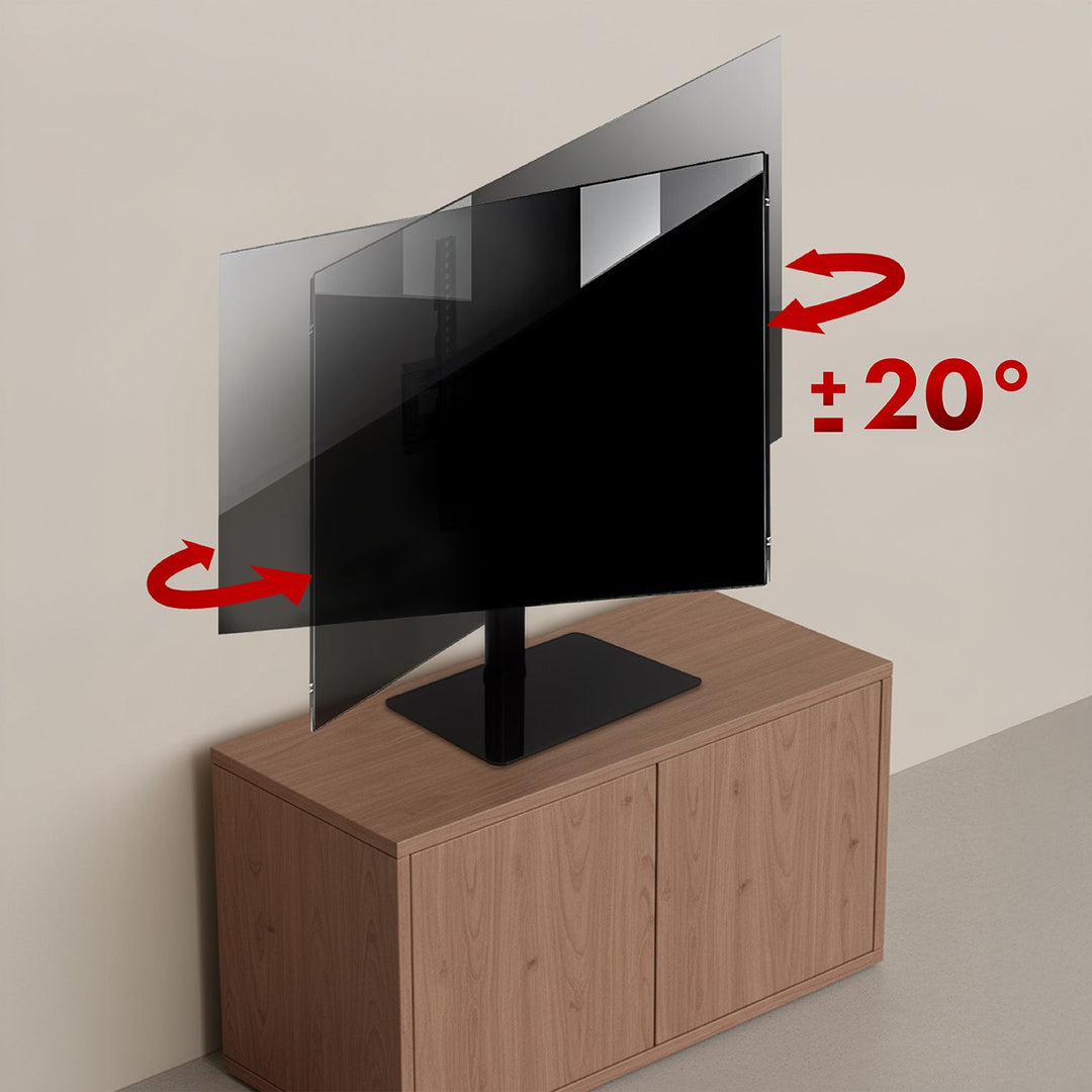 Maclean universal tv-stativ til tv-møbel, fod, maks. 35 kg, 20 graders drejning, til tv 32-55", MC-132