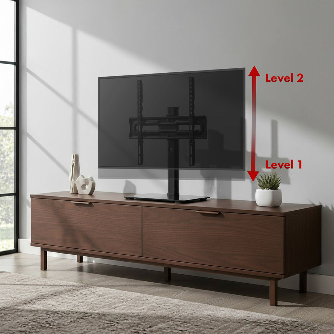 Maclean universal tv-stativ til tv-møbel, fod, maks. 35 kg, 20 graders drejning, til tv 32-55", MC-132
