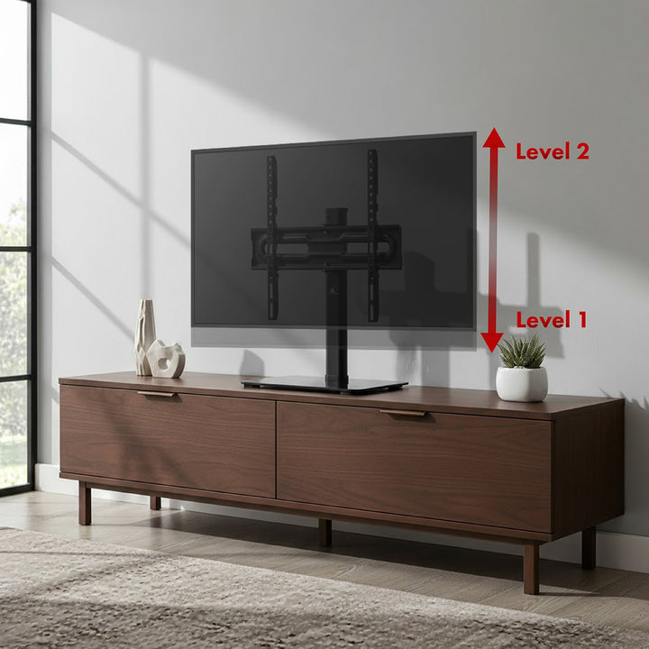 Maclean universal tv-stativ til tv-møbel, fod, maks. 35 kg, 20 graders drejning, til tv 32-55", MC-132
