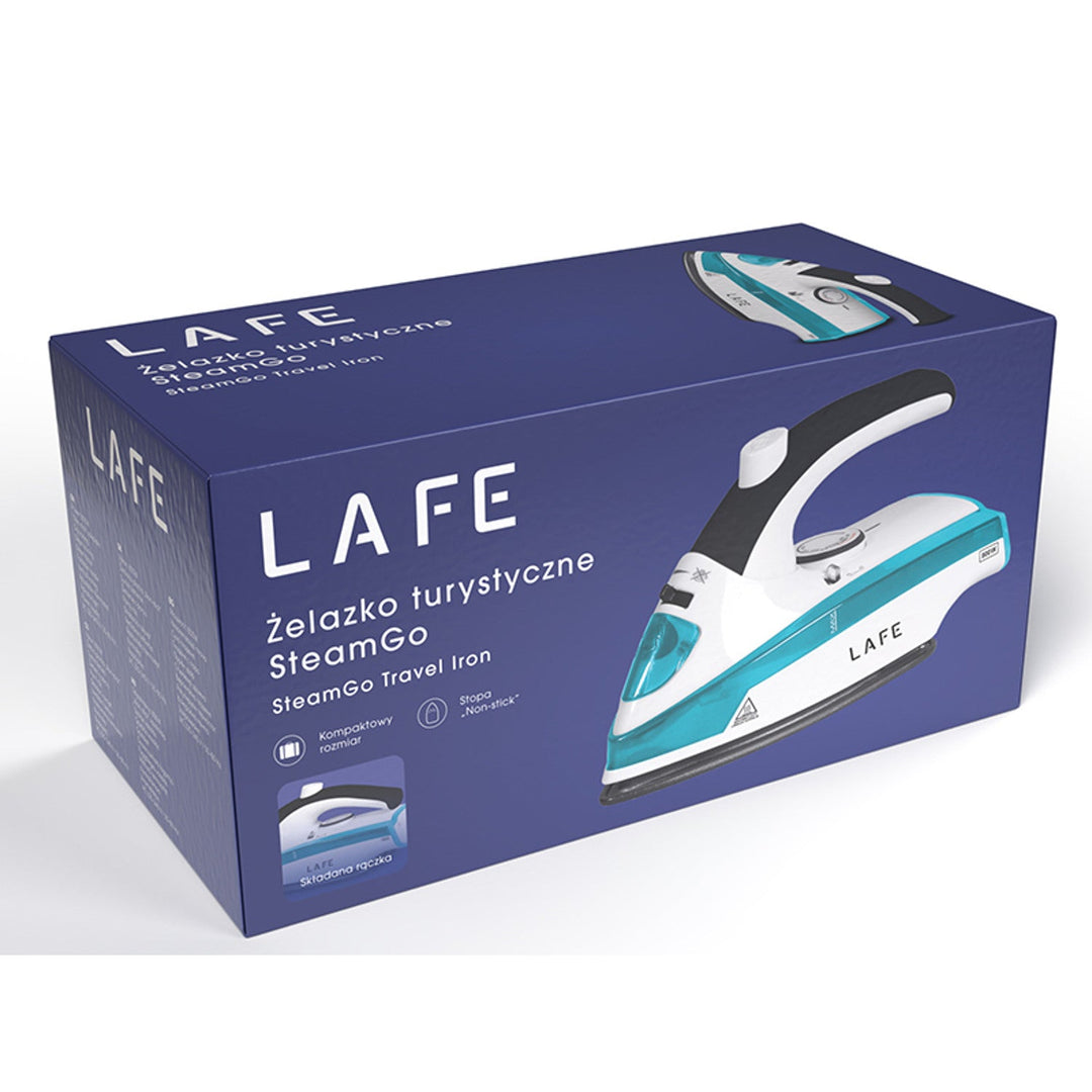 Lafe rejsejern, damp, 800 W, teflonbelagt non-stick-sål, SteamGo