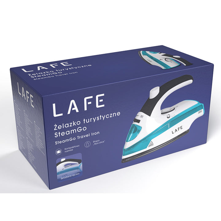 Lafe rejsejern, damp, 800 W, teflonbelagt non-stick-sål, SteamGo