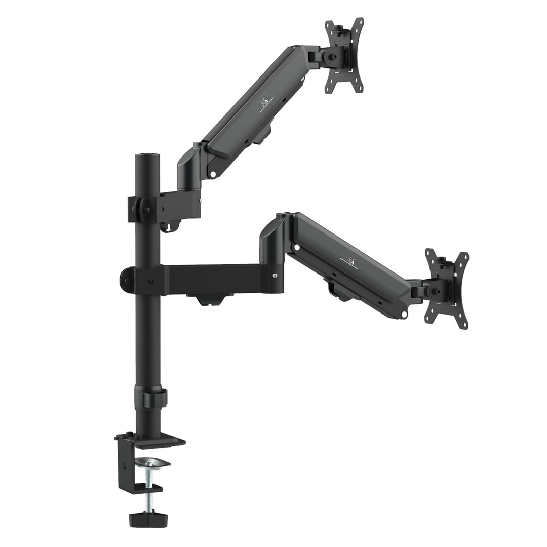 Maclean-holder til 2 skærme, gasfjeder, 17"-32", 2-10 kg, sort, MC-136