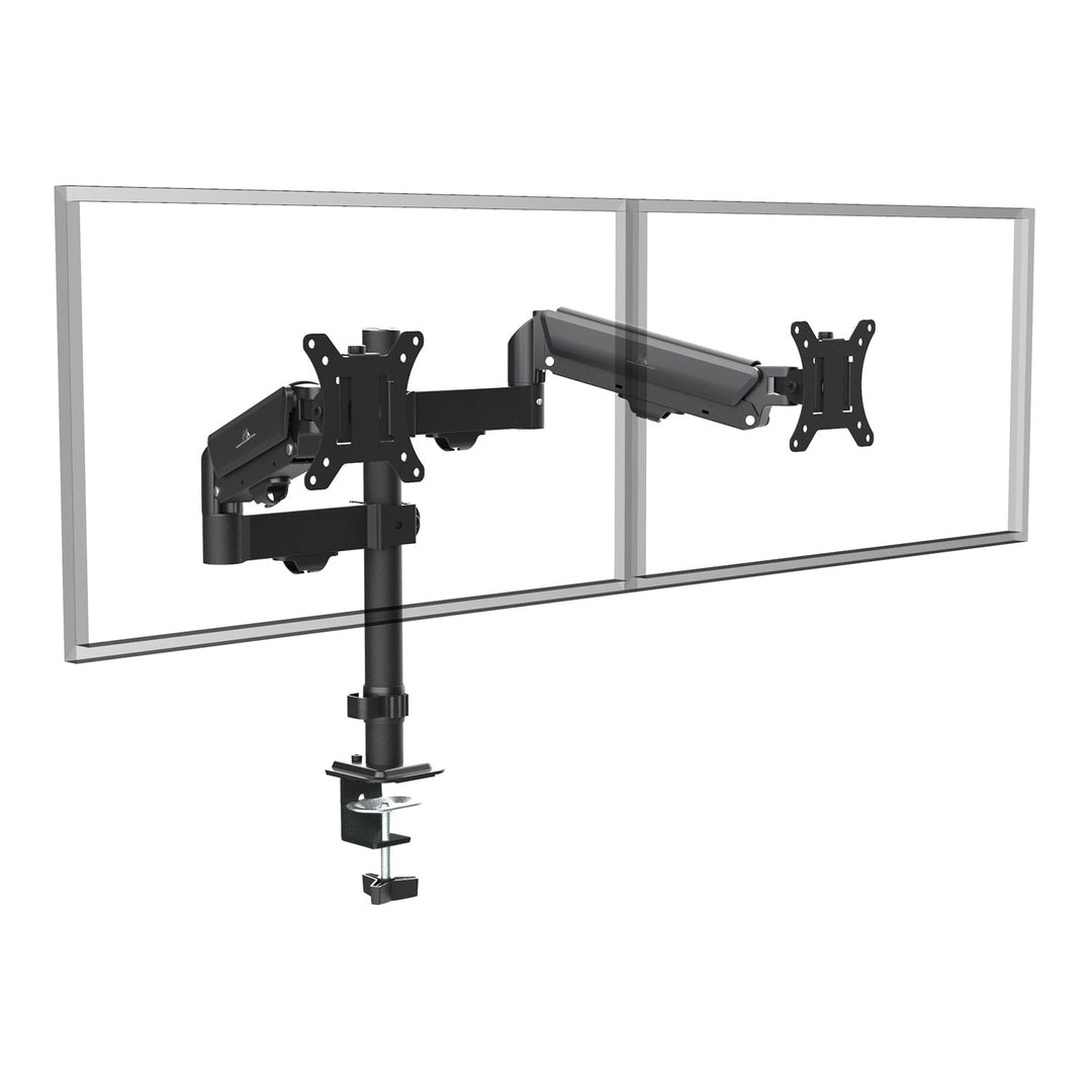 Maclean-holder til 2 skærme, gasfjeder, 17"-32", 2-10 kg, sort, MC-136