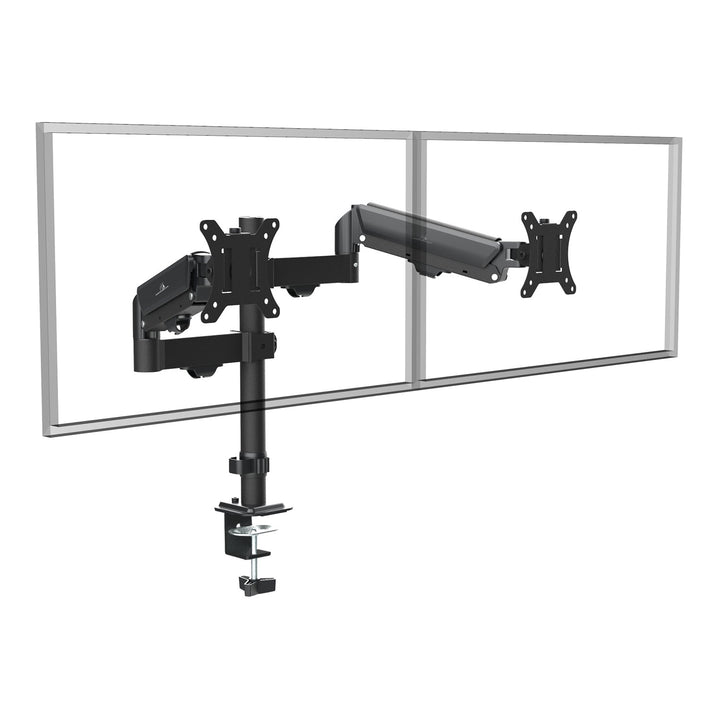 Maclean-holder til 2 skærme, gasfjeder, 17"-32", 2-10 kg, sort, MC-136