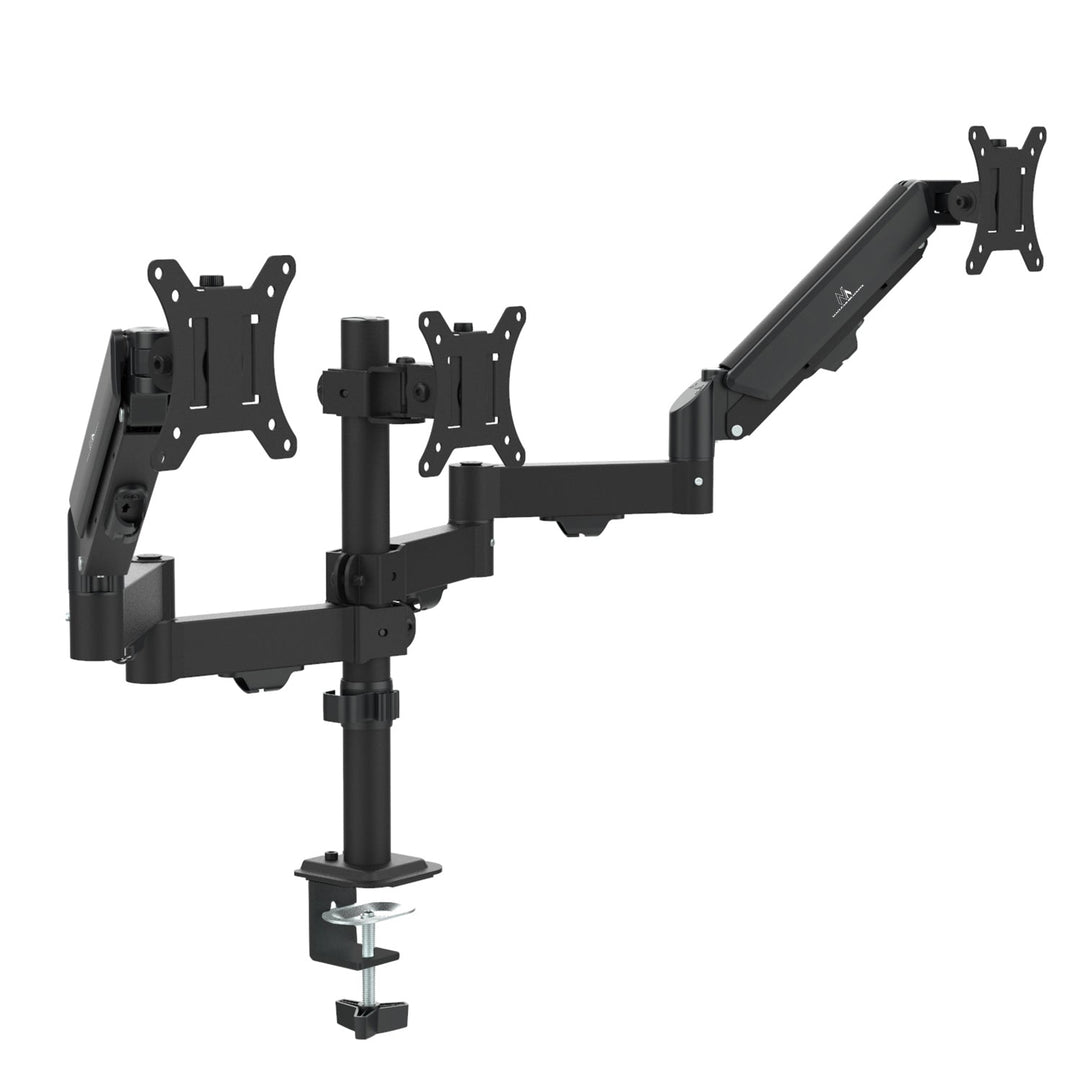 Maclean-holder til 3 skærme, gasfjeder, 17"-27", 2-8 kg, sort, MC-137