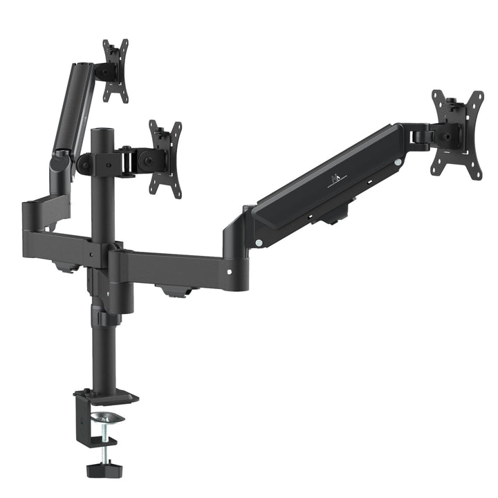 Maclean-holder til 3 skærme, gasfjeder, 17"-27", 2-8 kg, sort, MC-137