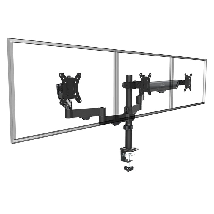 Maclean-holder til 3 skærme, gasfjeder, 17"-27", 2-8 kg, sort, MC-137
