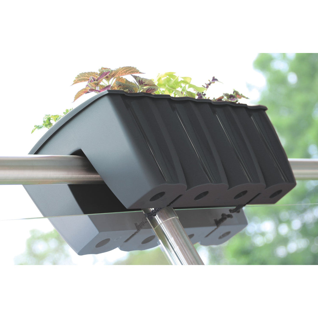 Balcony flower pot for balustrade DCRO600 - Anthracite, capacity 18L, 10 pieces