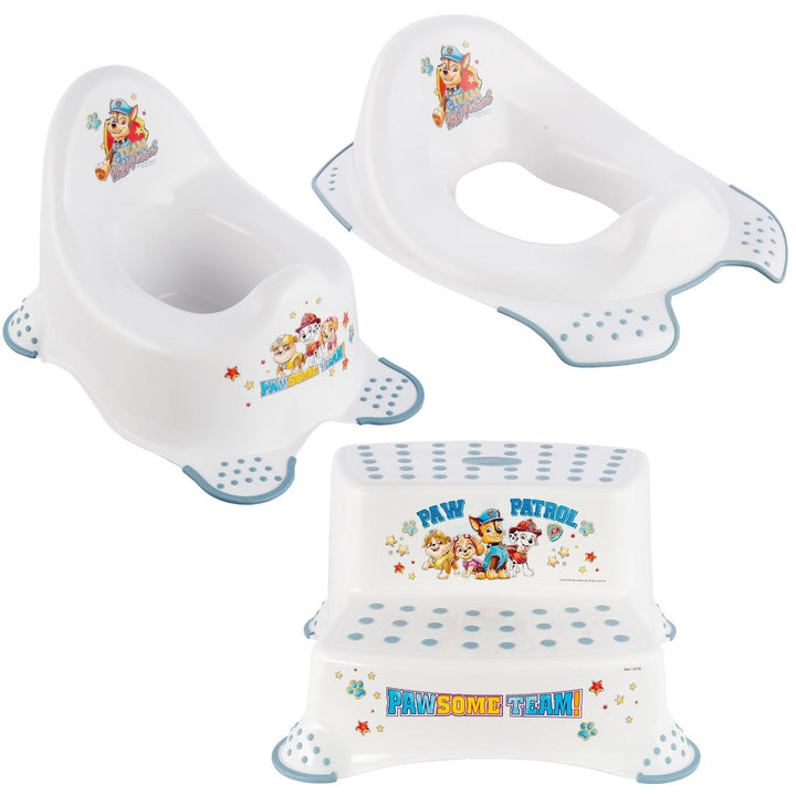 Psi Patrol skridsikker toiletbræt - Paw Patrol+ skridsikker platform Psi Patrol, maks. 120 kg, to trin+ skridsikker potte Psi Patrol, maks. 15 kg