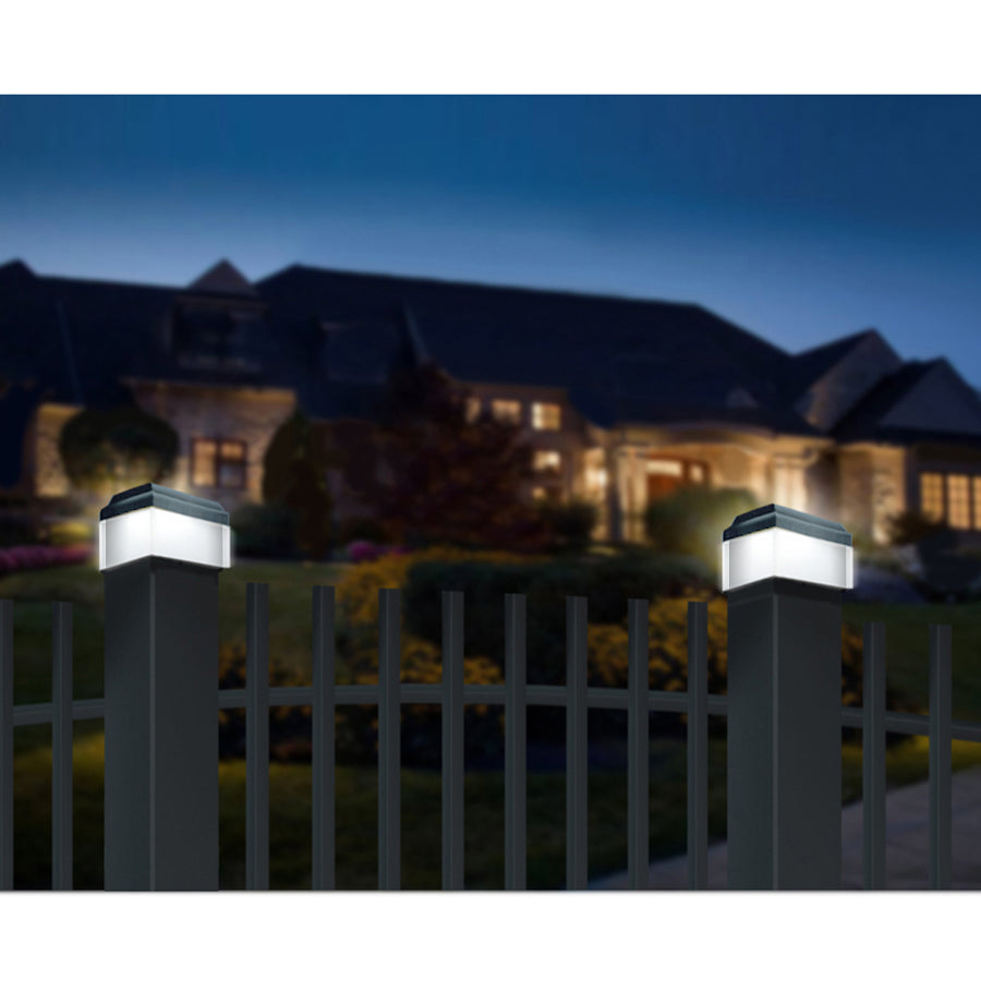 GreenBlue LED-solcellelampe til stolpe, 60x60 mm, kuppelformet tag, GB126, 4 stk.