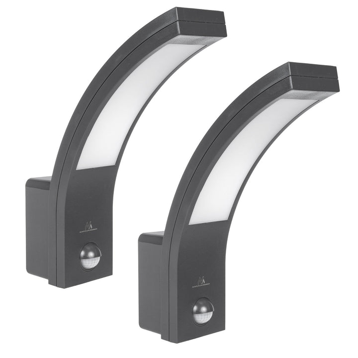 LED-lampe med bevægelsessensor Maclean, PIR-bevægelsessensor, farve grå, 10 W, IP54, 750 lm, neutral hvid (4000 K) MCE244 GR, 2 stk.