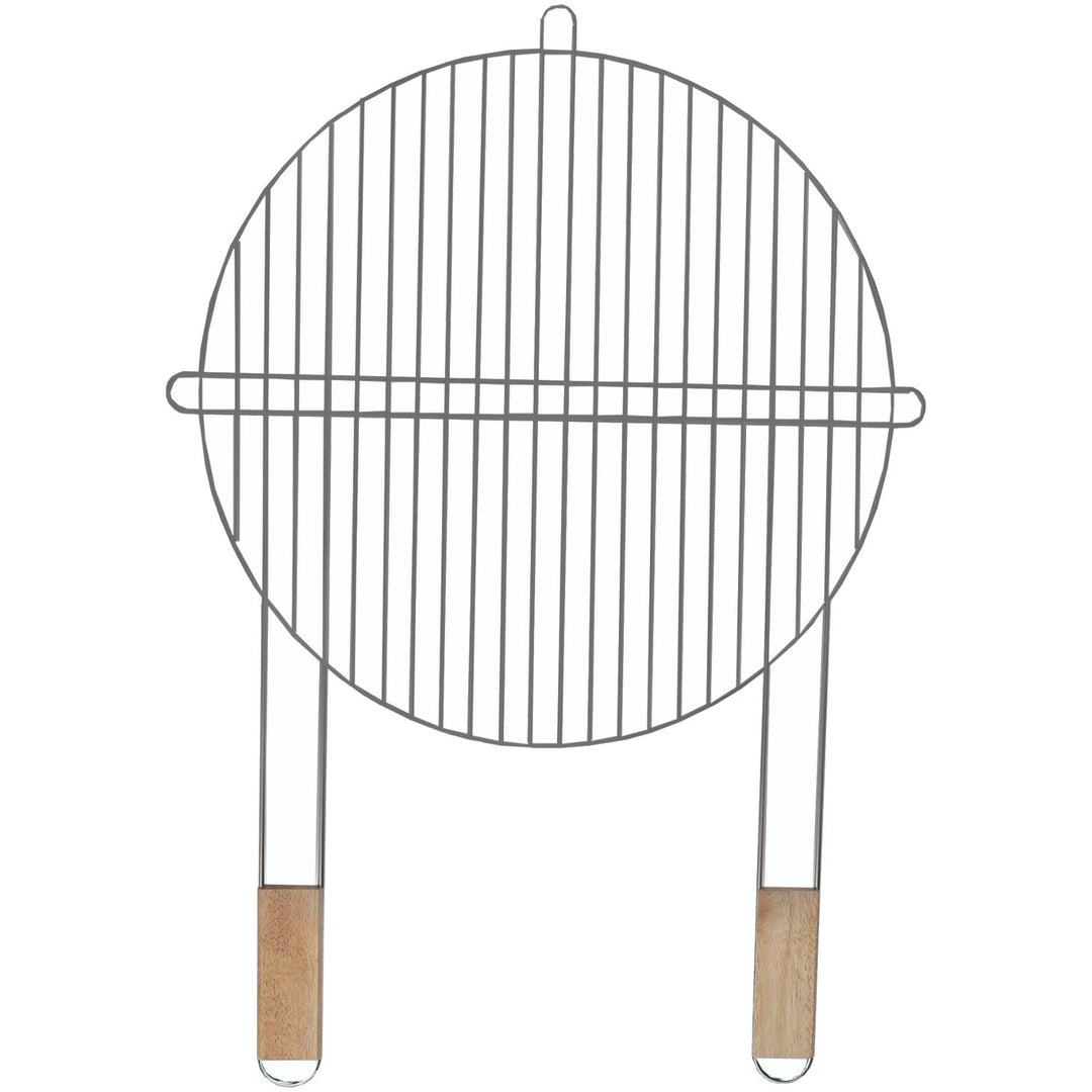 Master Grill & Party rund grillrist, forkromet stål, træhåndtag, 51 cm, MG257