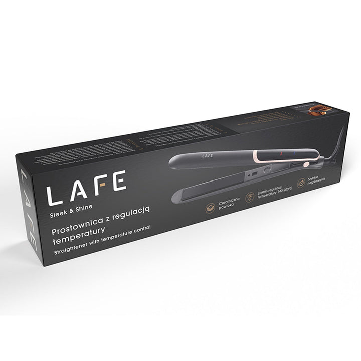 LAFE glattejern med temperaturregulering, 35 W, keramisk belægning, Sleek & Shine Straightener