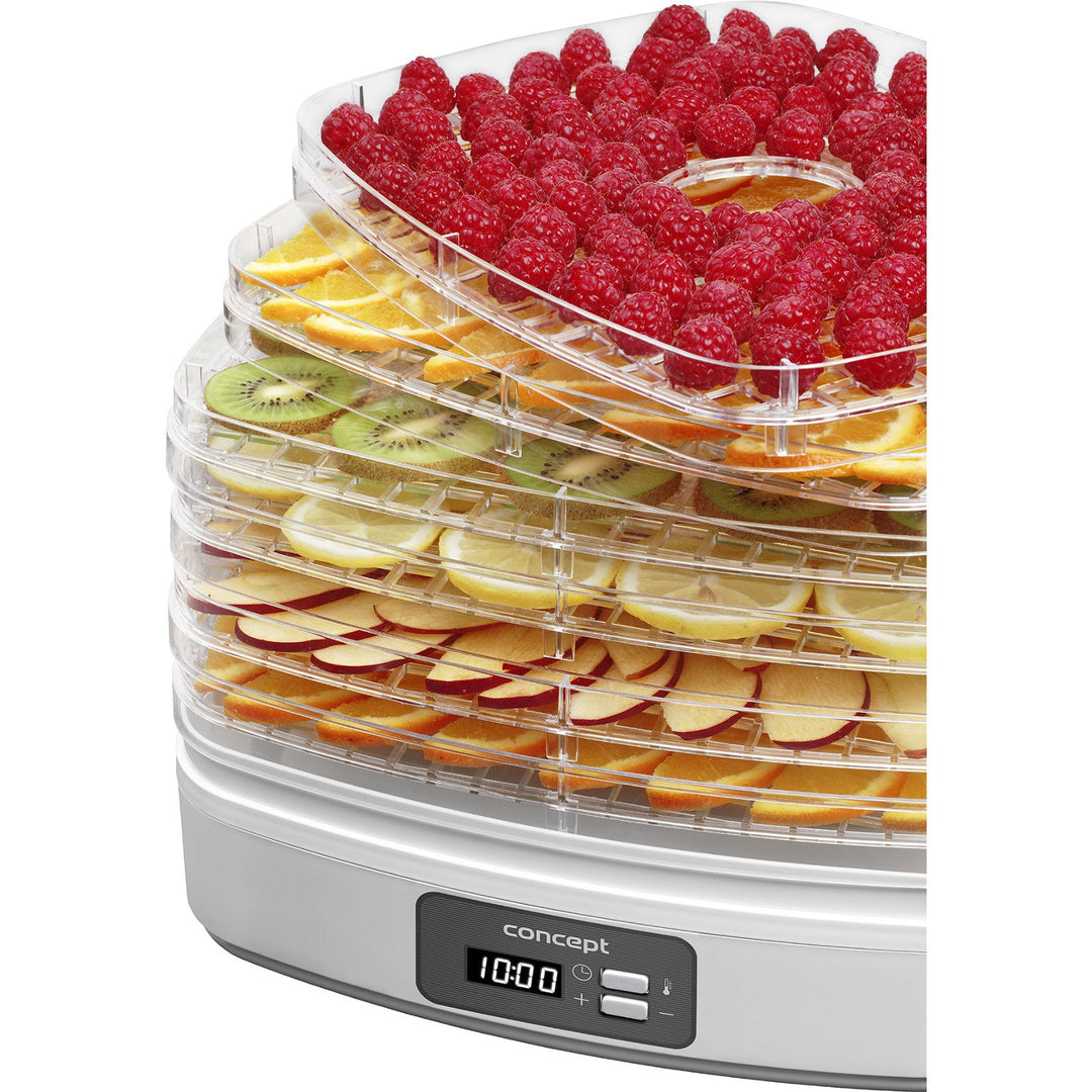 Tørretumbler til svampe, frugt og urter Concept, 260 W, 6 sigter, timer, SO2080