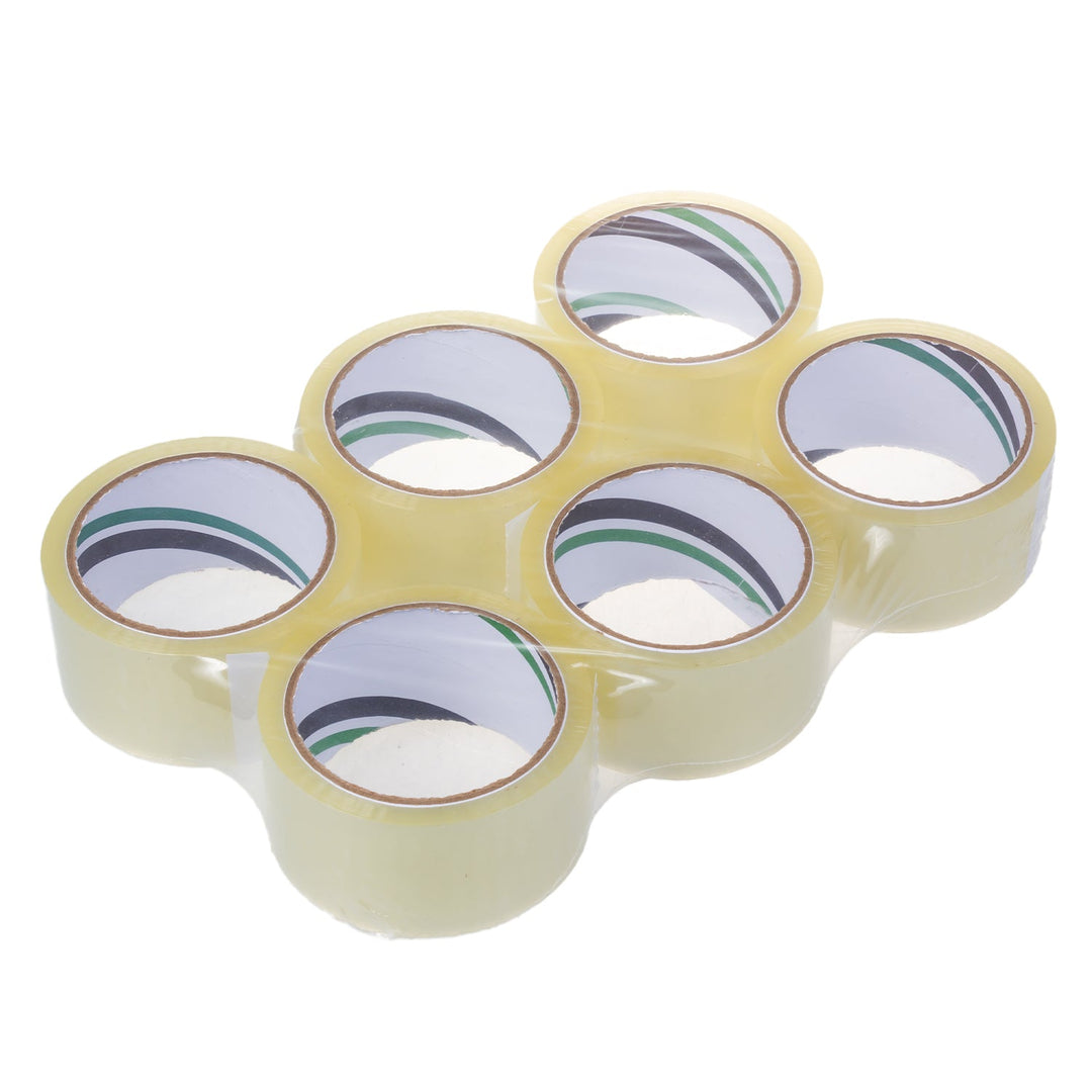 Selvklæbende tape, transparent akryl, 54 m, 48 mm – 6 stk.