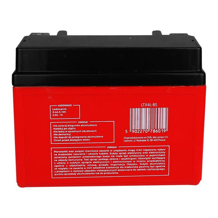 Lamex gel-batteri, motorcykel, 12 V, 4 Ah, LTX4L-BS