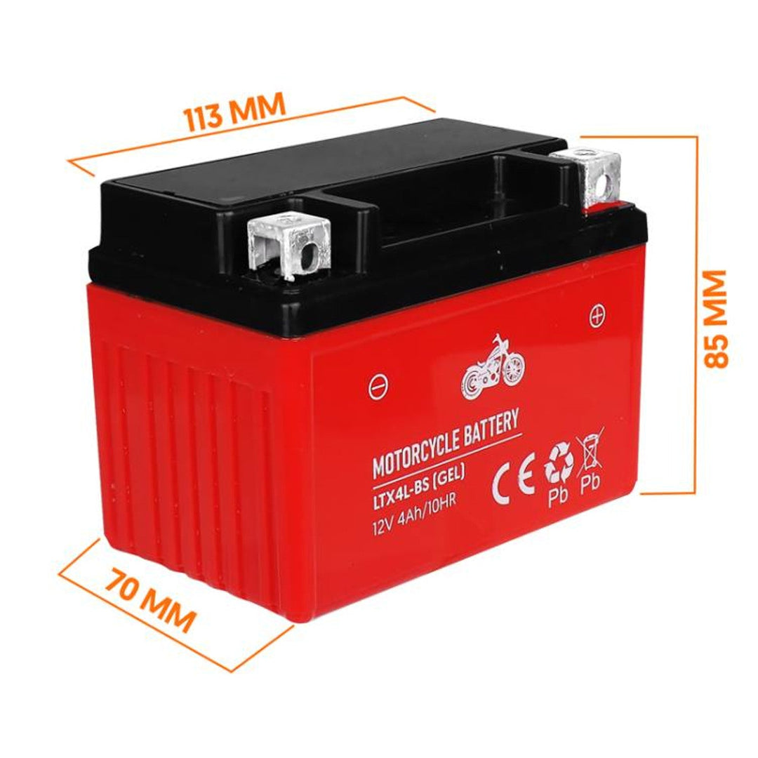 Lamex gel-batteri, motorcykel, 12 V, 4 Ah, LTX4L-BS