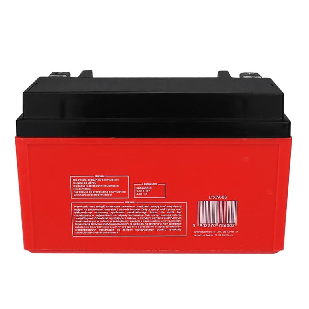 Lamex gelbatteri, motorcykel, 12 V, 7 Ah, LTX7A-BS