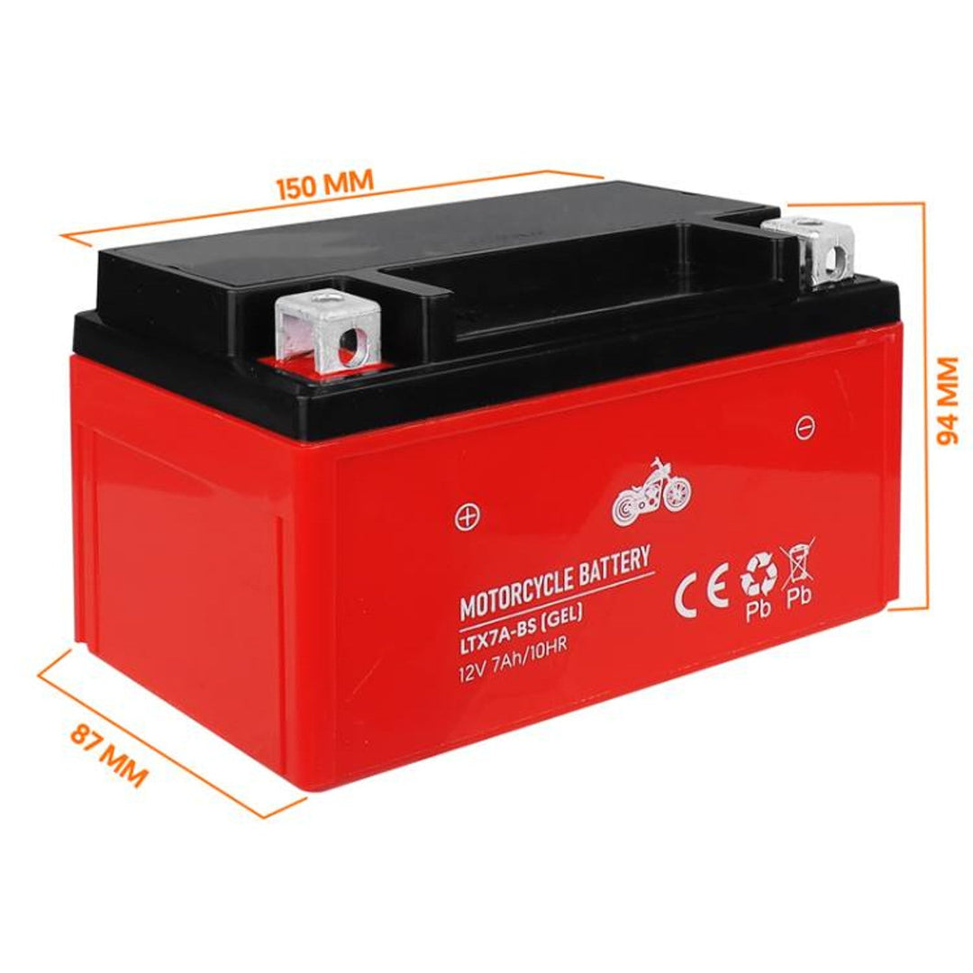 Lamex gelbatteri, motorcykel, 12 V, 7 Ah, LTX7A-BS