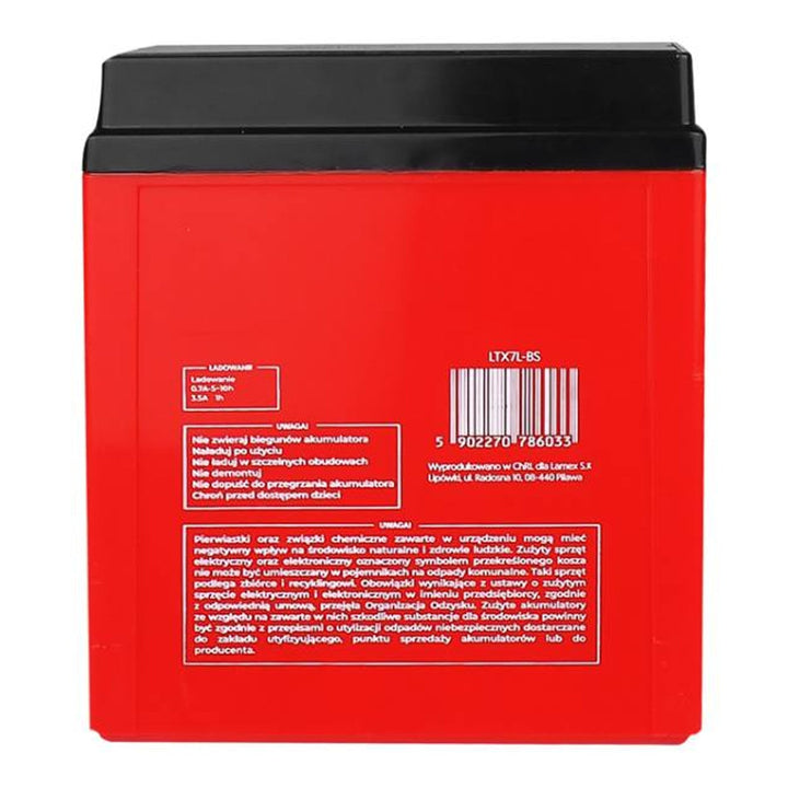 Lamex gelbatteri, motorcykel, 12 V, 7 Ah, LTX7L-BS