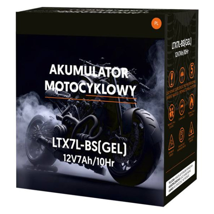 Lamex gelbatteri, motorcykel, 12 V, 7 Ah, LTX7L-BS
