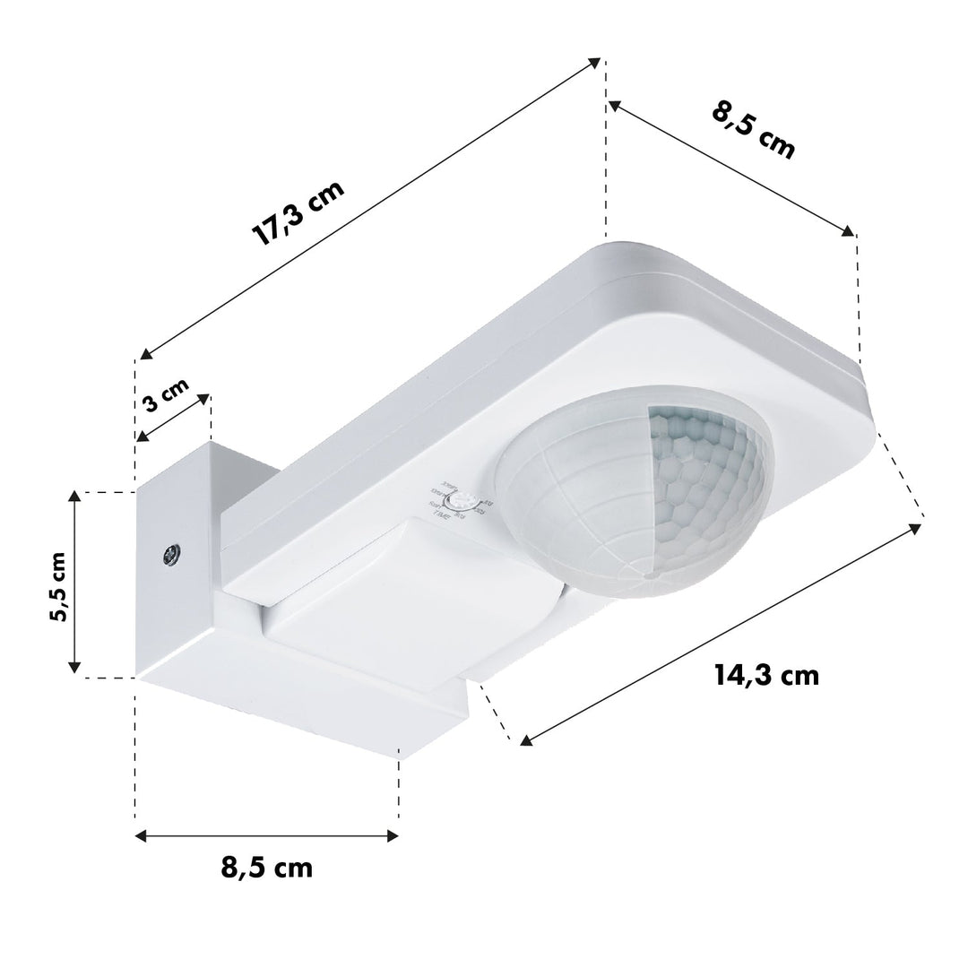 Maclean PIR-bevægelsessensor, infrarød, IP65, maks. 2000 W, MCE243, 2 stk.