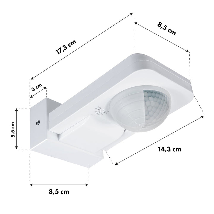 Maclean PIR-bevægelsessensor, infrarød, IP65, maks. 2000 W, MCE243, 2 stk.