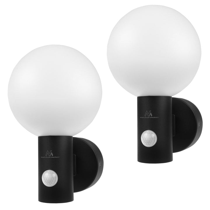 LED-lampe med bevægelsessensor Maclean, PIR-bevægelsessensor, sort, 15 W, IP65, 1600 lm, neutral hvid farve (4000 K) MCE515 B, 2 stk.