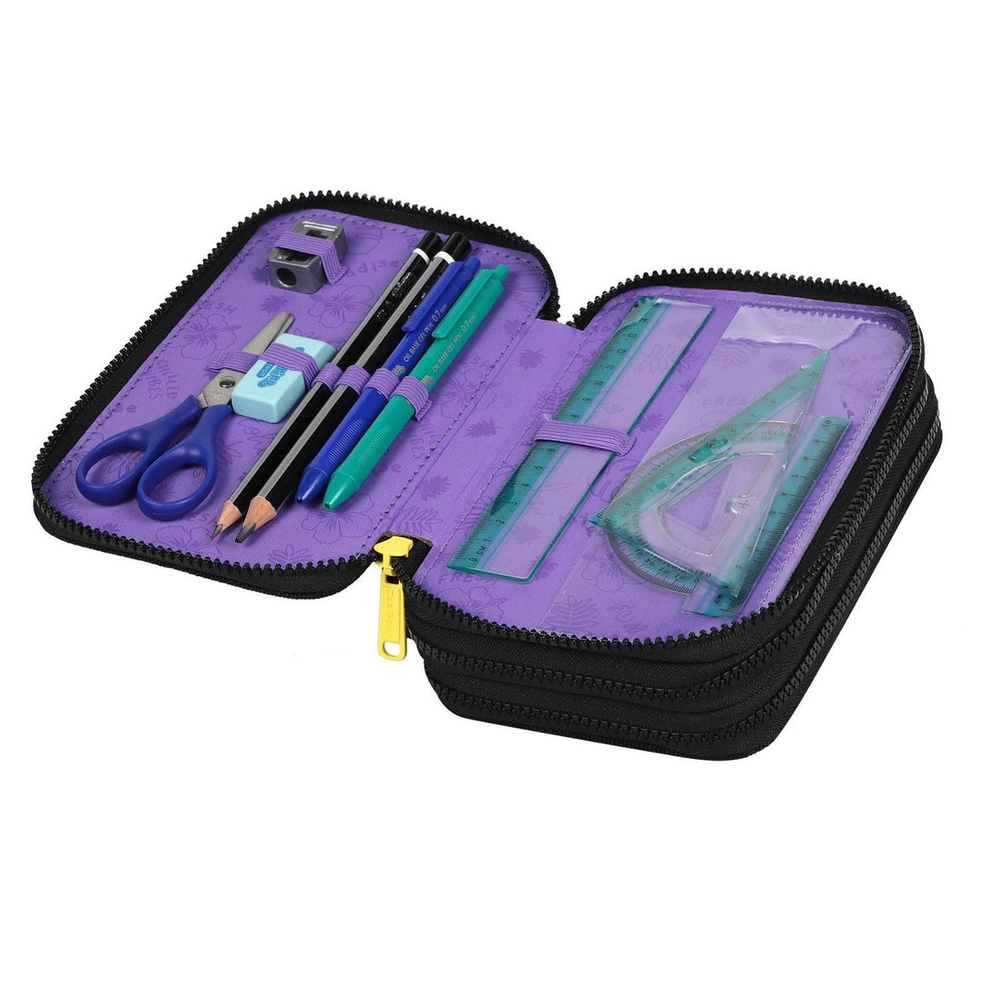 Skole rygsæk 19 L Coolpack Jerry DISNEY STITCH sort + CoolPack tre-rums penalhus med tilbehør JUMPER 3 STITCH