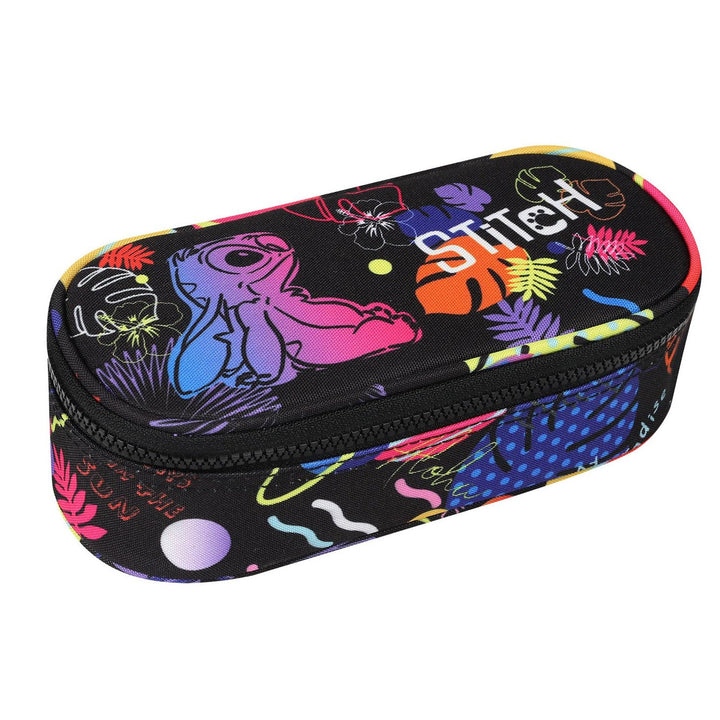 Skole rygsæk 19 L Coolpack Jerry DISNEY STITCH sort + Oval skole penalhus CoolPack Campus Disney Stitch F062886
