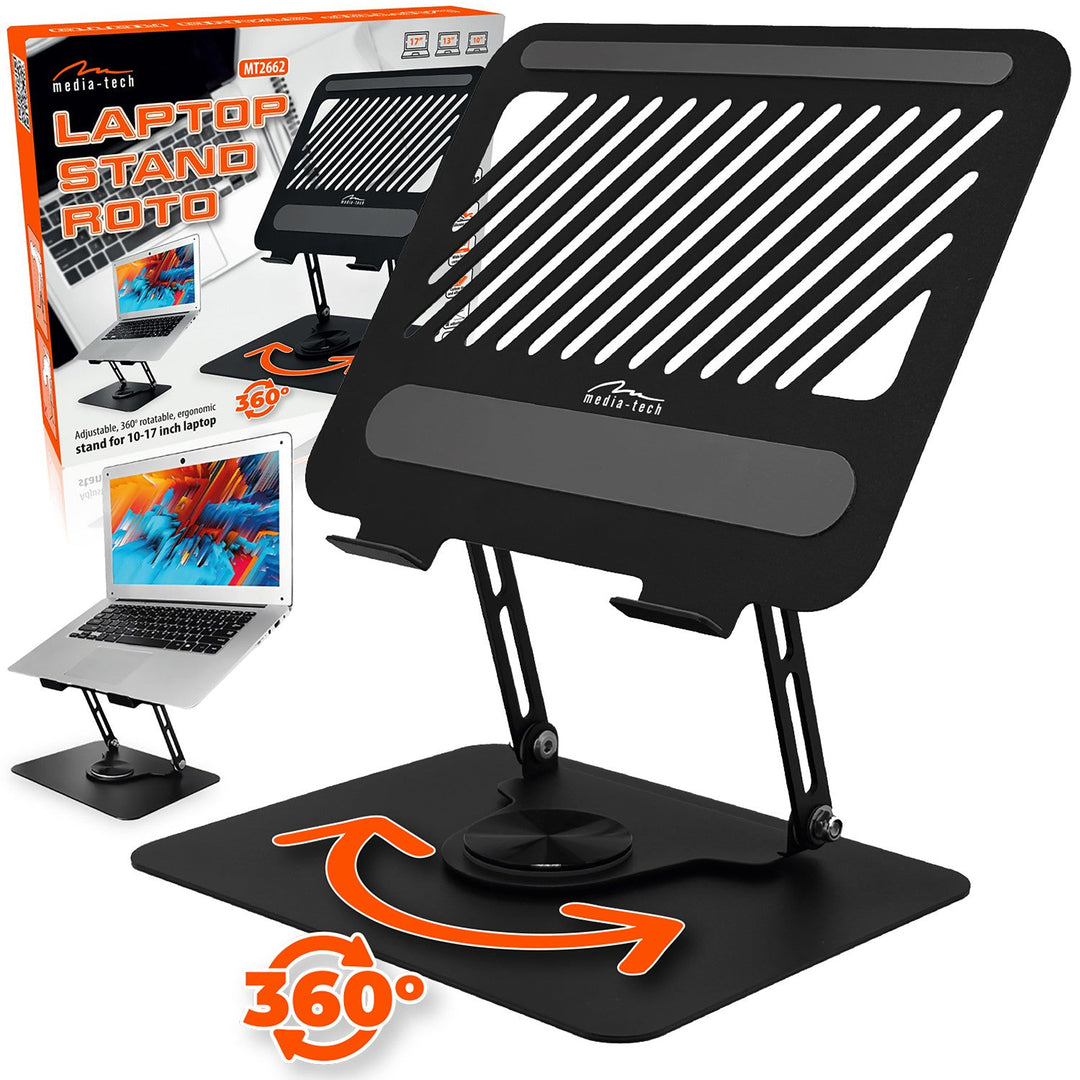 Justerbar, drejelig, ergonomisk bærbar computerholder 10-17, Media-Tech MT2662