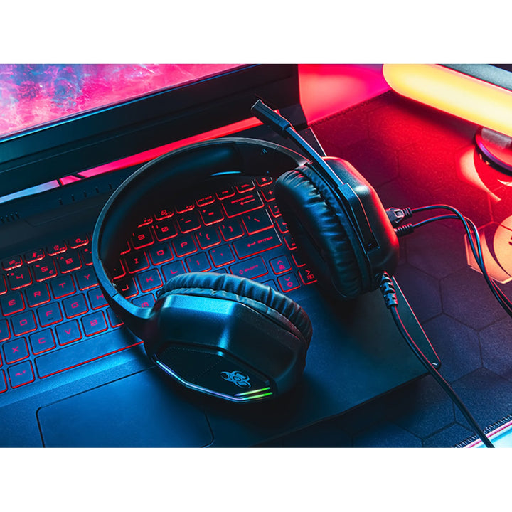 Tracer gaming-headset, RGB-belysning, foldbar mikrofon, Gamezone GZ X3