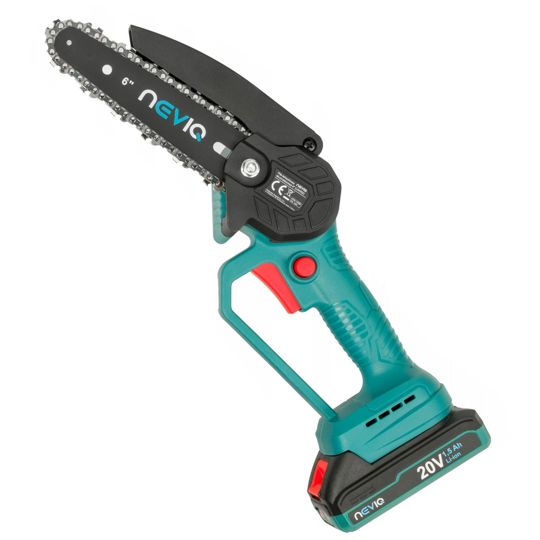 NEVIQ akku-kædesav, 6'' sværd, 200 W, 1,5 Ah Li-ion-batteri, L04302