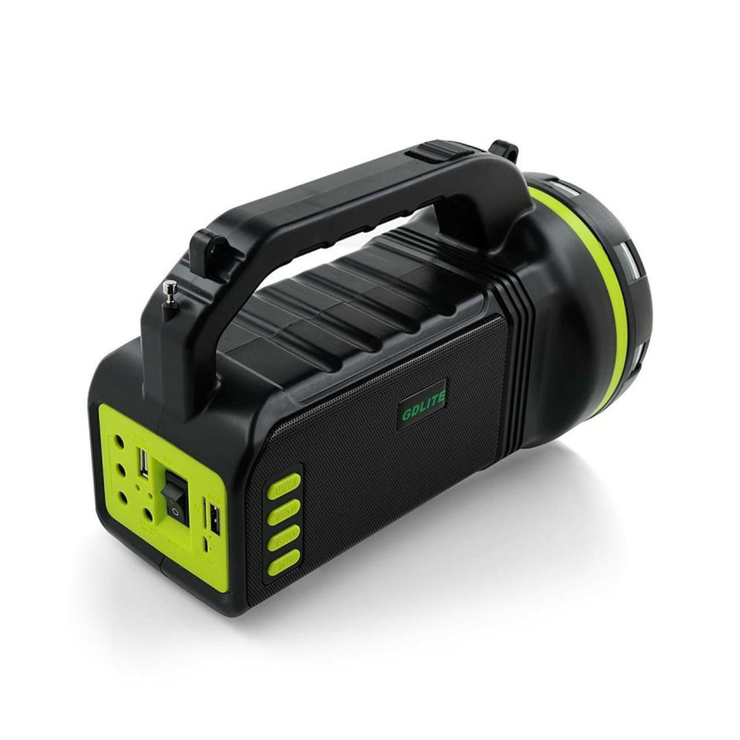 Multifunktionel solcellelygte Verna, 6-i-1, powerbank, solcellepanel, lampe, LED-lamper, højttaler+radio, Tur000008