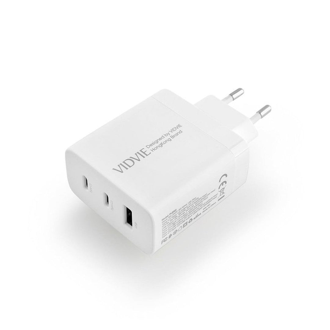 VIDVIE netoplader, 3A, 65W, 2x USB-C, 1x USB, USB-C/USB-C-kabel, PLE262