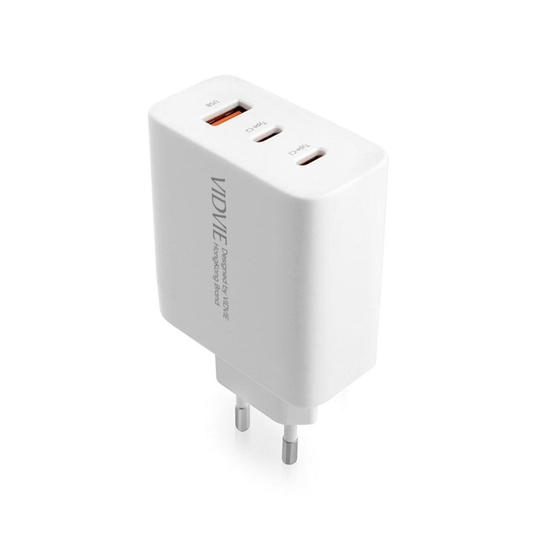 VIDVIE netoplader, 3A, 65W, 2x USB-C, 1x USB, USB-C/USB-C-kabel, PLE262