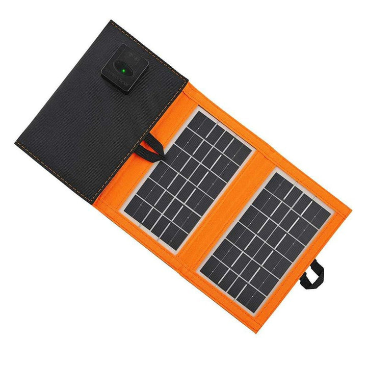 Solcellepanel, oplader, 6 W, 1 USB-port, sort og orange, A01