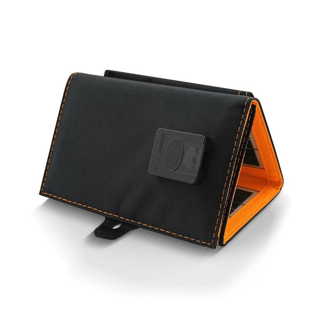 Solcellepanel, oplader, 6 W, 1 USB-port, sort og orange, A01