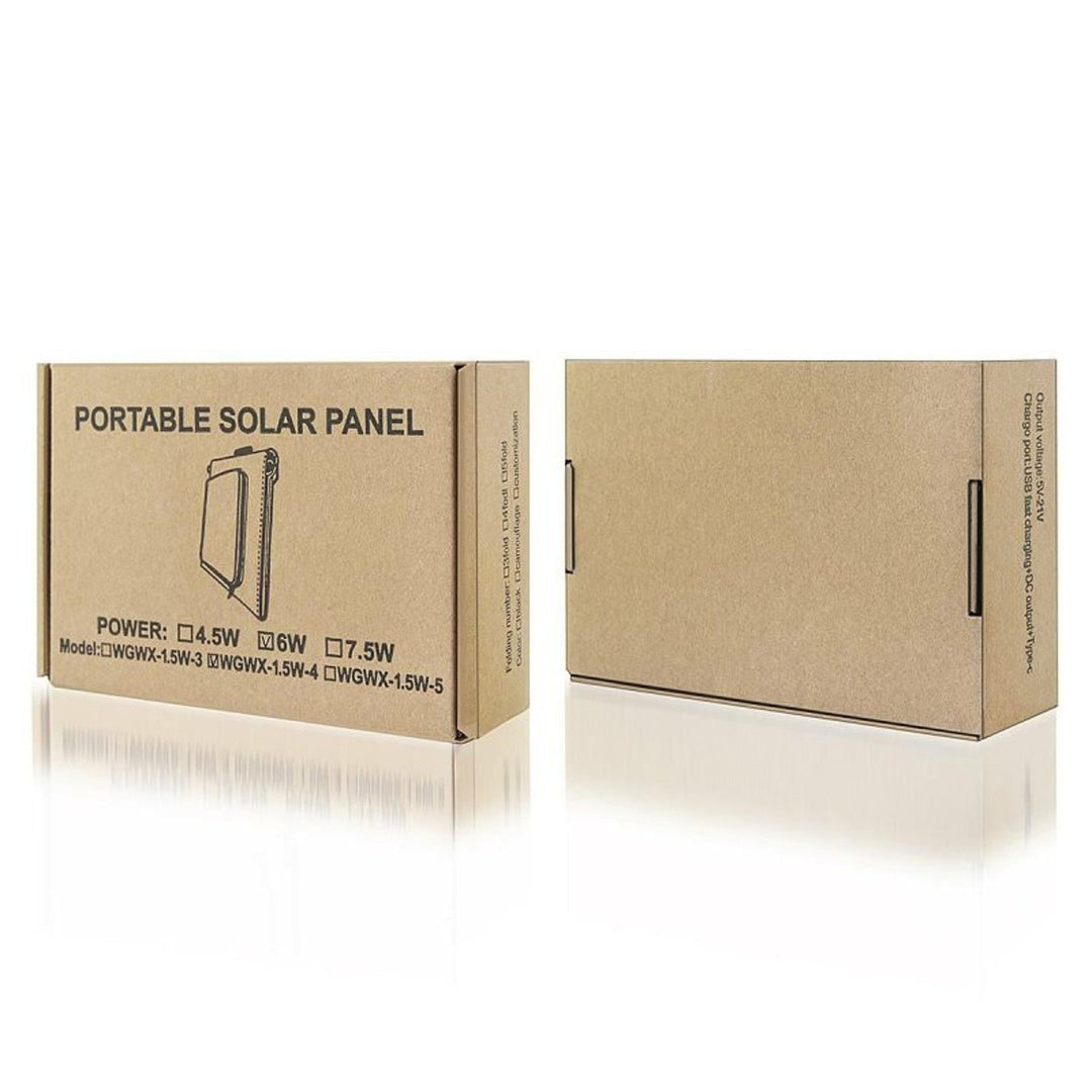 Solcellepanel, oplader, 6 W, 1 USB-port, sort og orange, A01