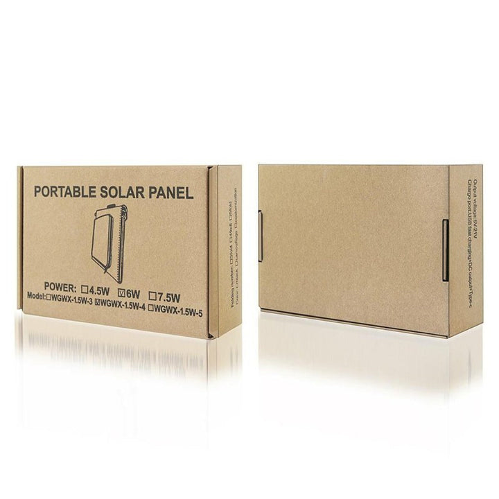 Solcellepanel, oplader, 6 W, 1 USB-port, sort og orange, A01