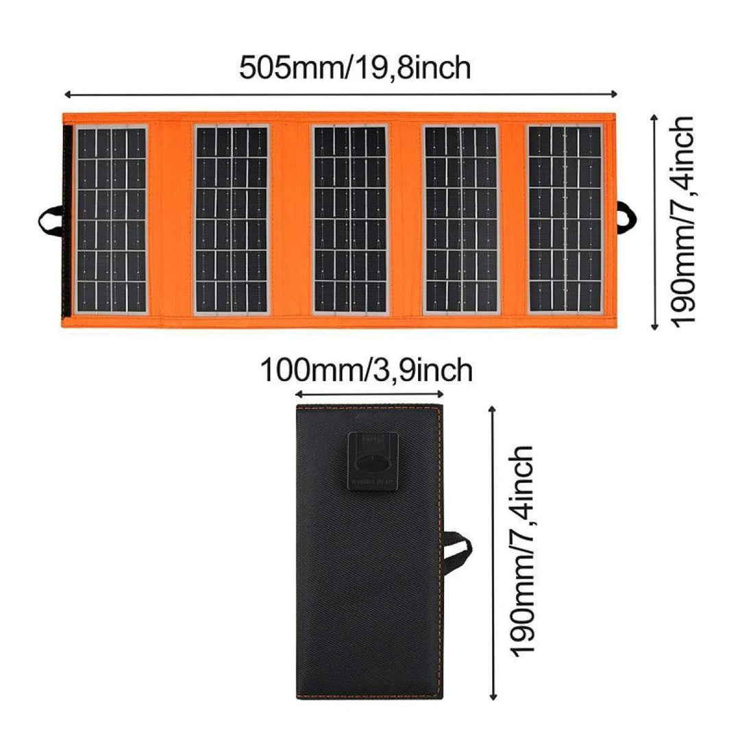 Solcellepanel, oplader, 10 W, 1 USB-port, sort og orange, A02