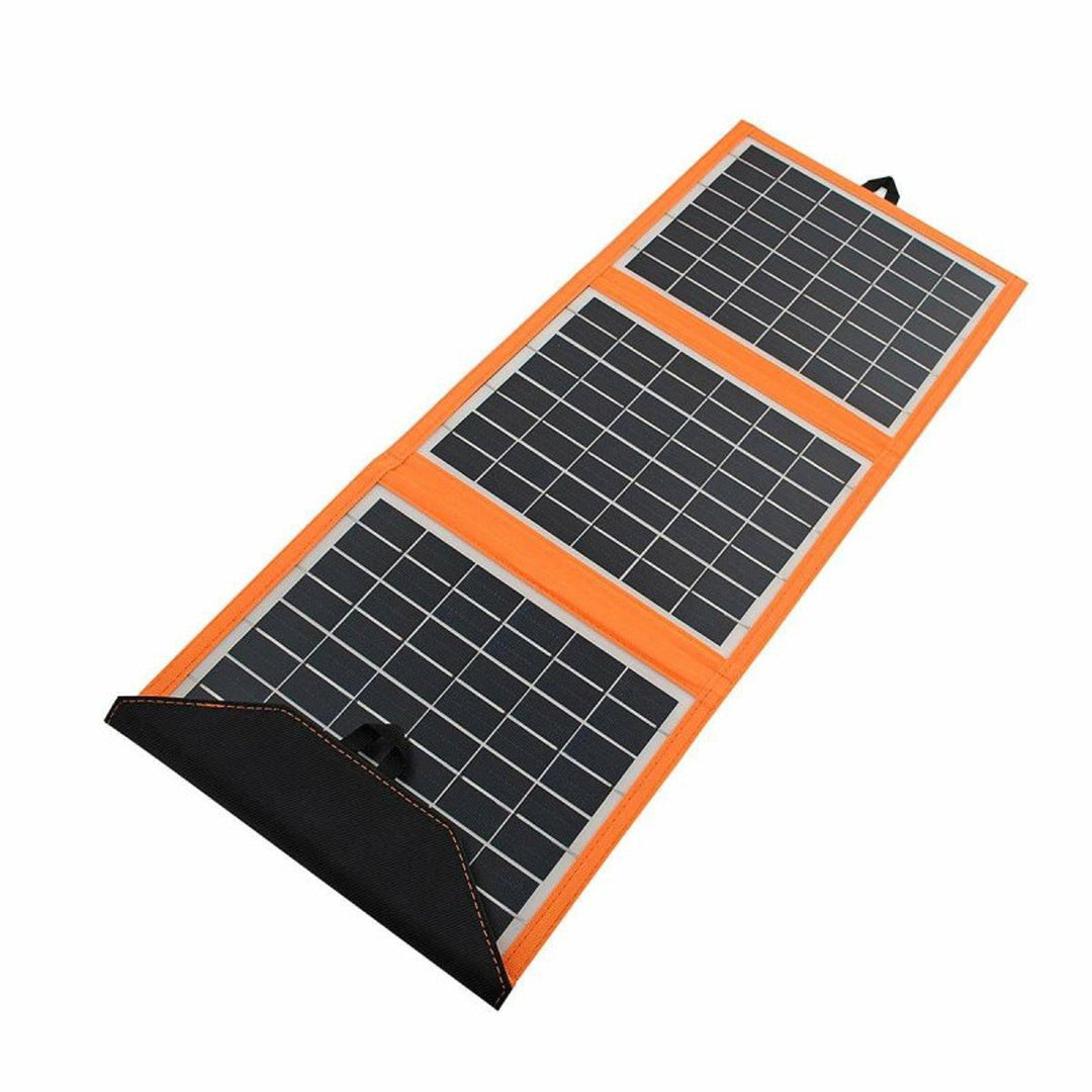 Solcellepanel, oplader, 15 W, 1 USB-port, sort og orange, A04
