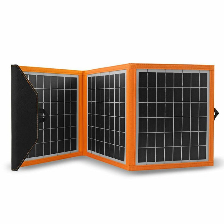 Solcellepanel, oplader, 15 W, 1 USB-port, sort og orange, A04